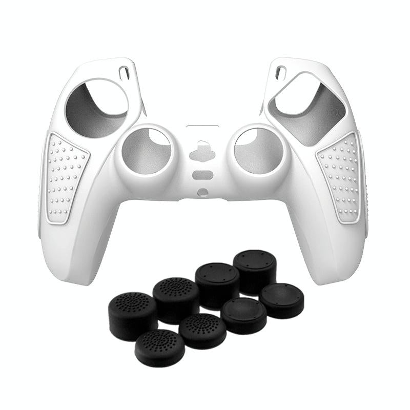 Black Silicone Protective Case for Ps5 Gamepad - Anti-skid Cover - Blue + 2 Hats 13