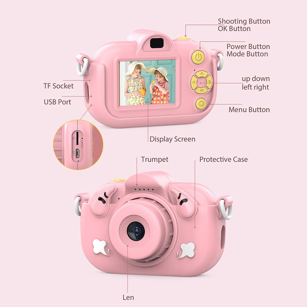 2.0-Inch 4X Zoom Hd Digital Camera For Kids - Blue - Yellow 5