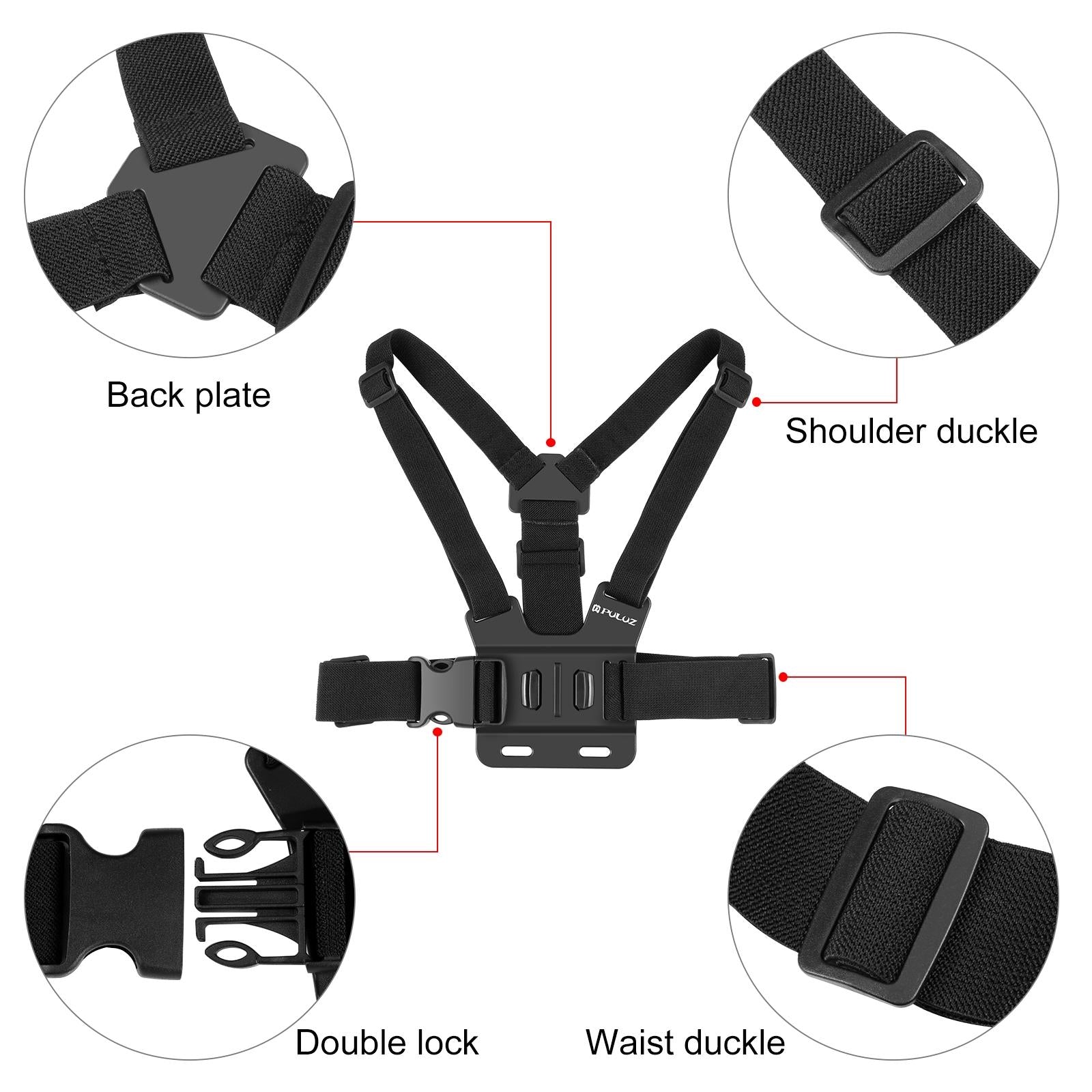 Adjustable Body Mount Belt with Phone Clamp and j Hook Mount 4
