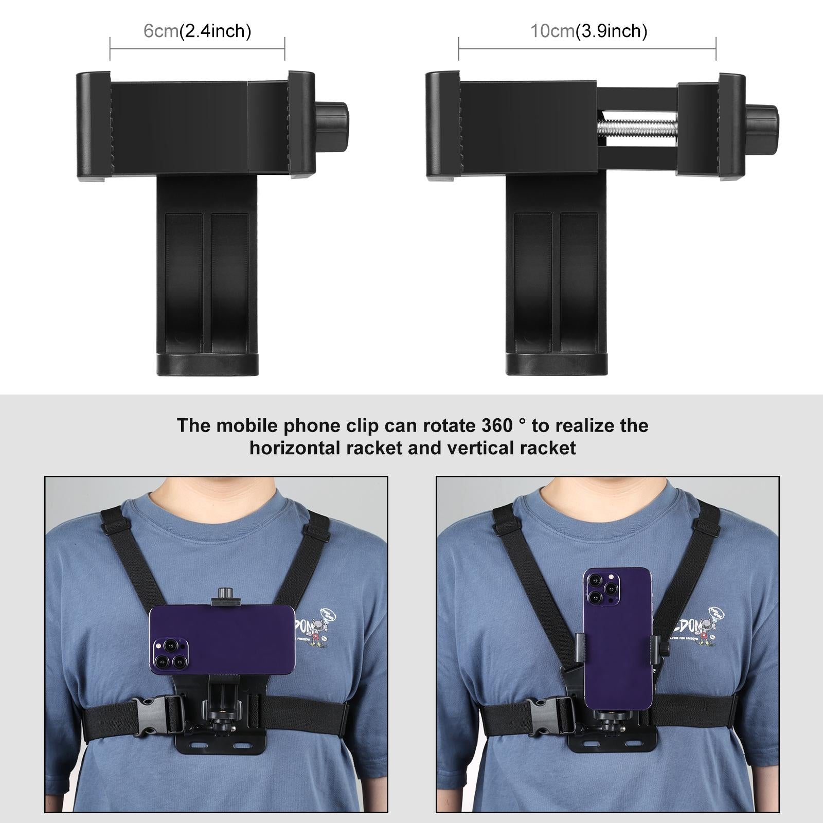Adjustable Body Mount Belt with Phone Clamp and j Hook Mount 5