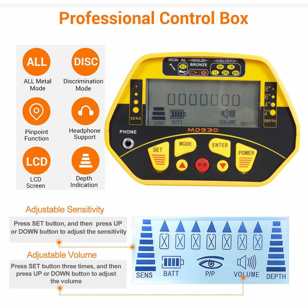High Sensitivity Underground Metal Detector with Backlight 9