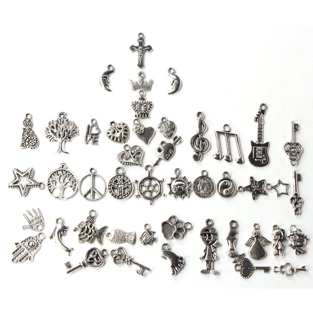100Pcs Mixed Antique European Bracelet Charms Diy Fashion Jewelry 3