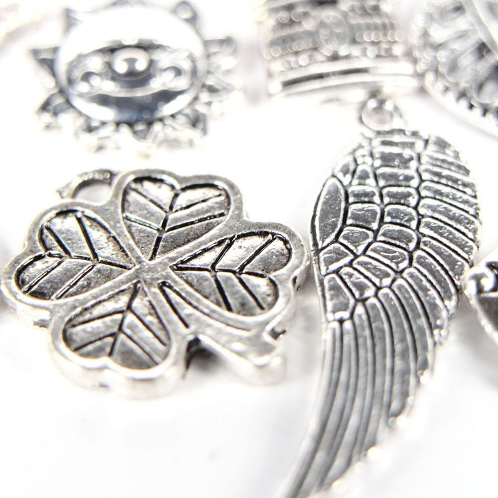 100Pcs Mixed Antique European Bracelet Charms Diy Fashion Jewelry 4