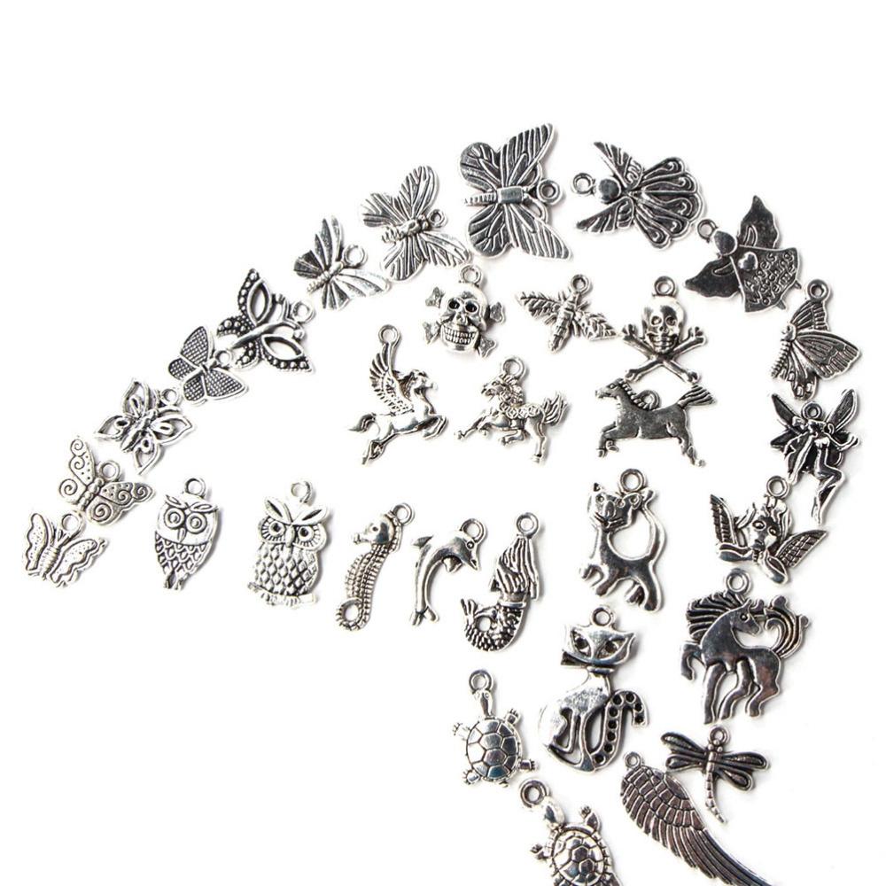 100Pcs Mixed Antique European Bracelet Charms Diy Fashion Jewelry 5