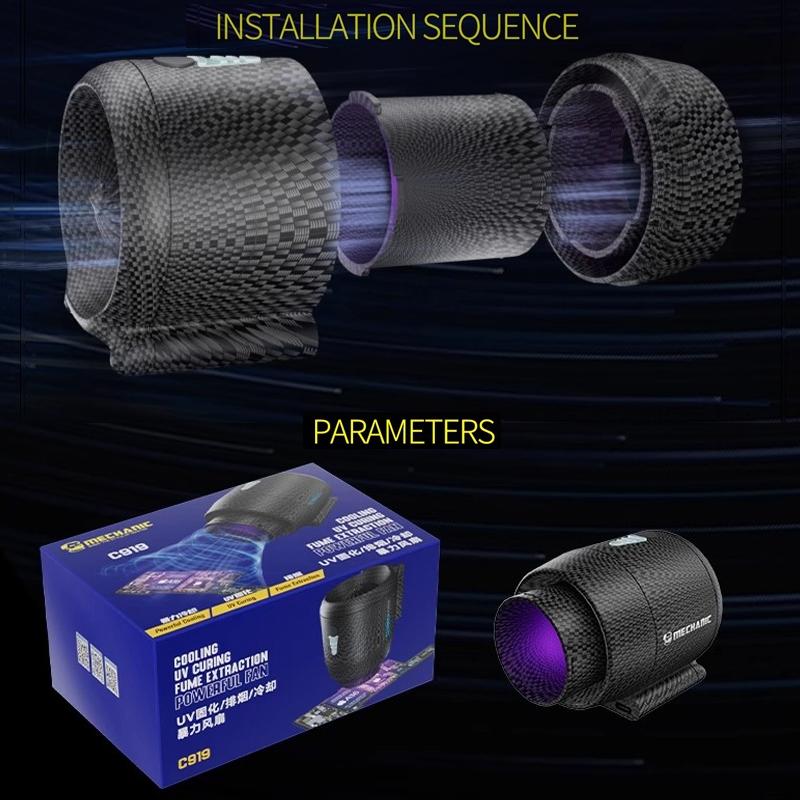 3-in-1 Quick Cooling Fan Fume Exhaust & Uv Lamp for Motherboard Repair 6