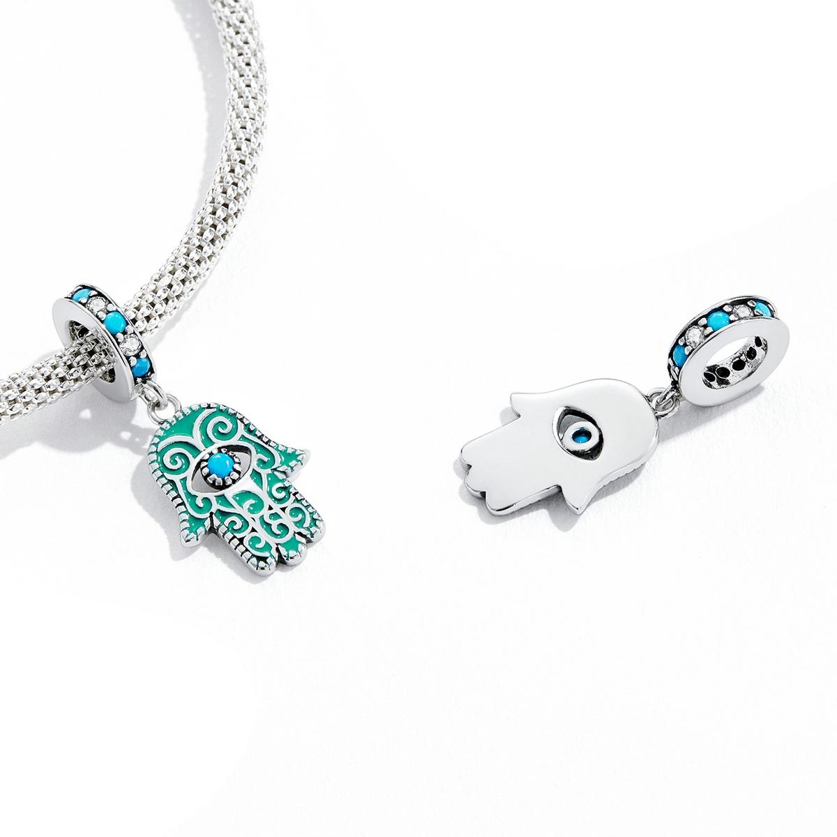 925 Sterling Silver Hand Of Fatima Pendant For Diy Bracelets & Necklaces 6
