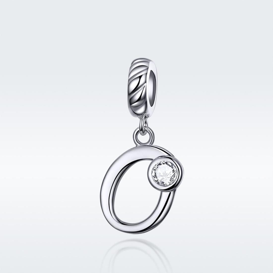 925 Sterling Silver Personalized Letter Pendant For Diy Bracelets & Necklaces Style - O 3
