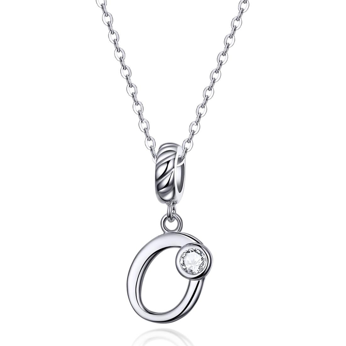 925 Sterling Silver Personalized Letter Pendant For Diy Bracelets & Necklaces Style - O 4