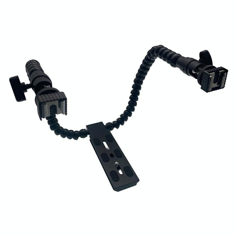 Adjustable Dual Arm Flash Bracket Mount For Hot Shoe 3