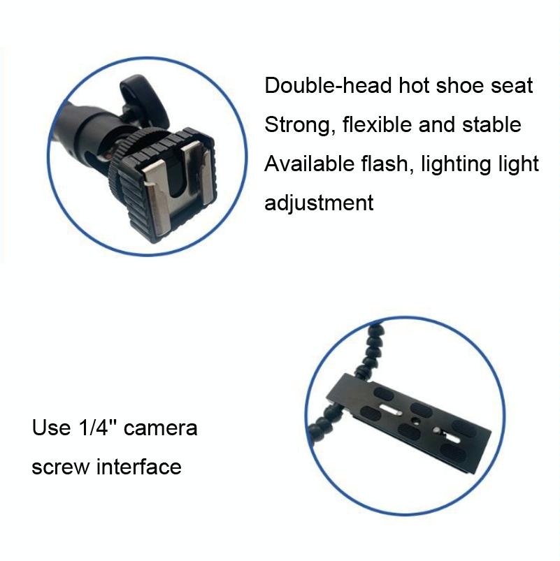 Adjustable Dual Arm Flash Bracket Mount For Hot Shoe 6