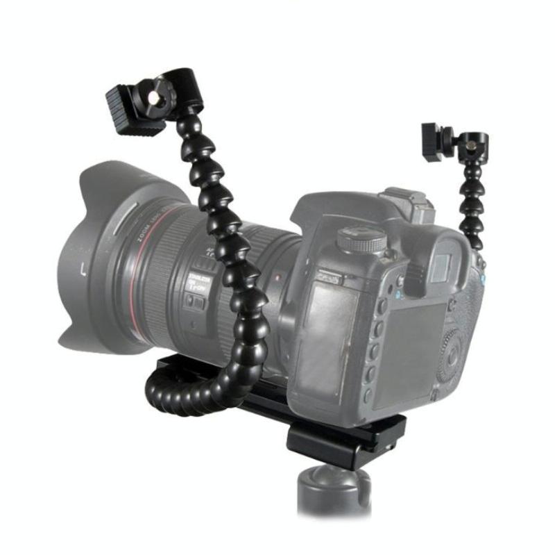 Adjustable Dual Arm Flash Bracket Mount For Hot Shoe 8