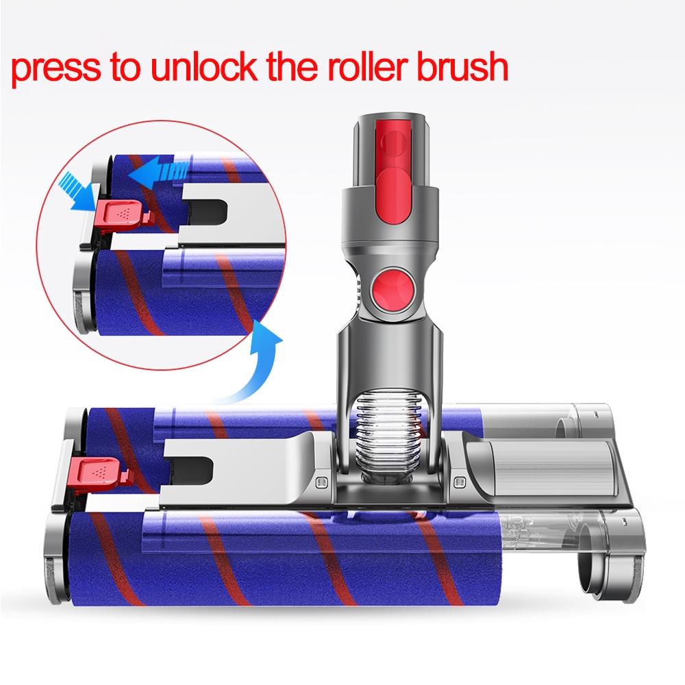 Double Roller Soft Velvet Floor Brush with Led for Dyson Vacs 4