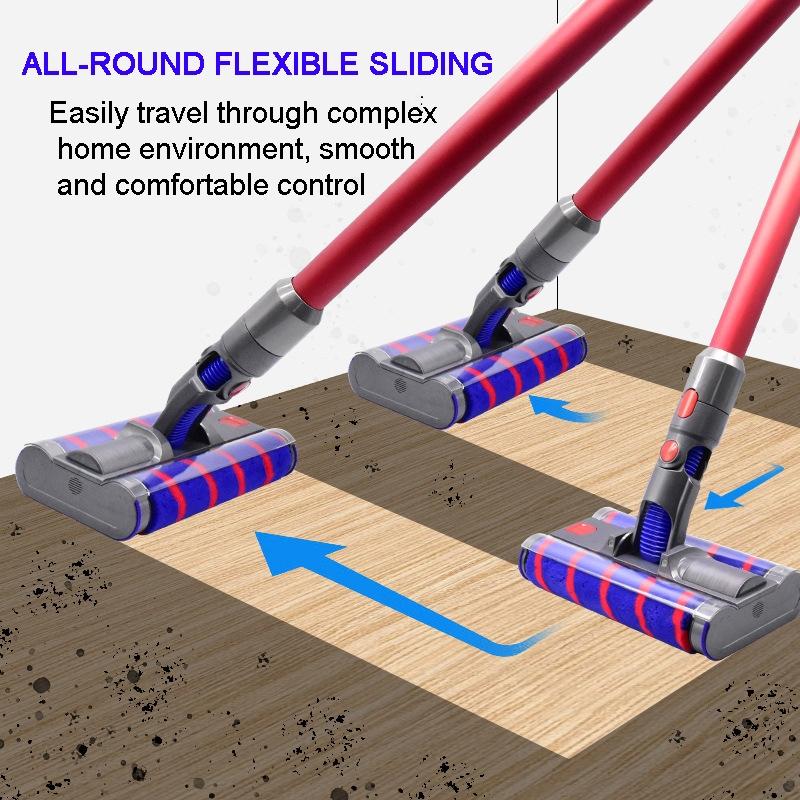 Double Roller Soft Velvet Floor Brush with Led for Dyson Vacs 6