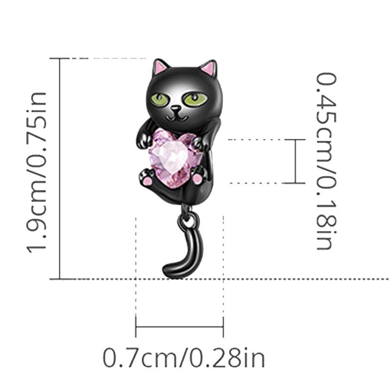 925 Sterling Silver Diy Black Cat Bracelet Bead 3