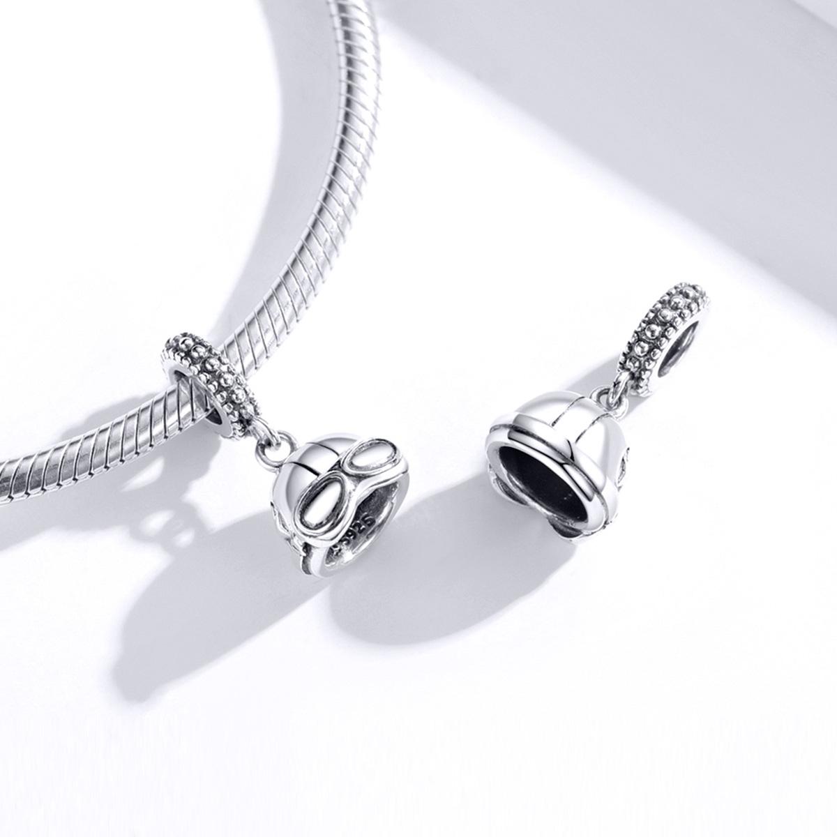 925 Sterling Silver Retro Helmet Pendant For Diy Bracelets & Necklaces 7