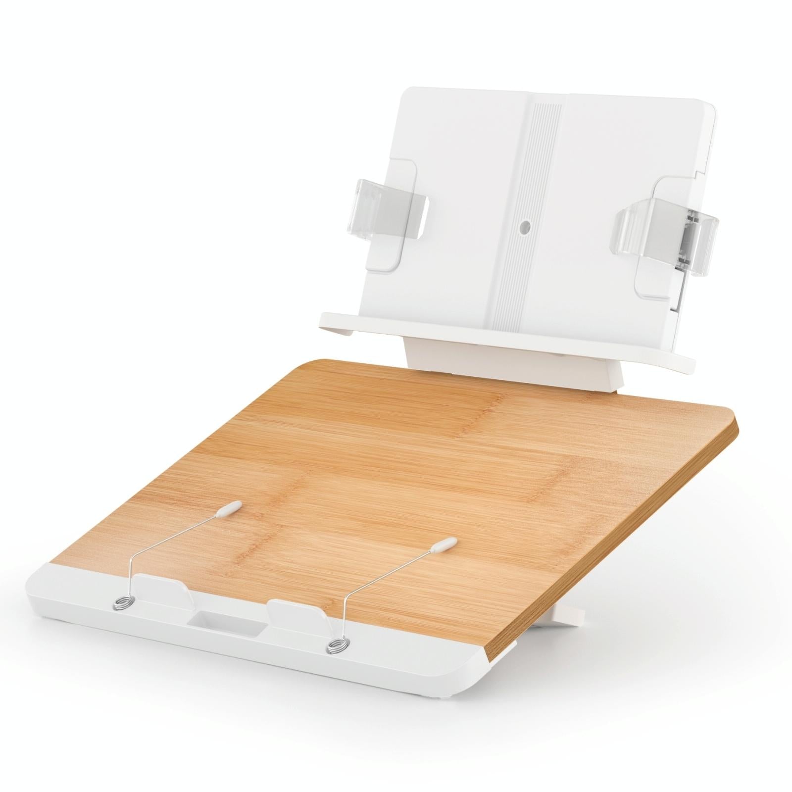 Adjustable Desktop Book Stand with Multi-angle Clip - Foldable Tablet Holder