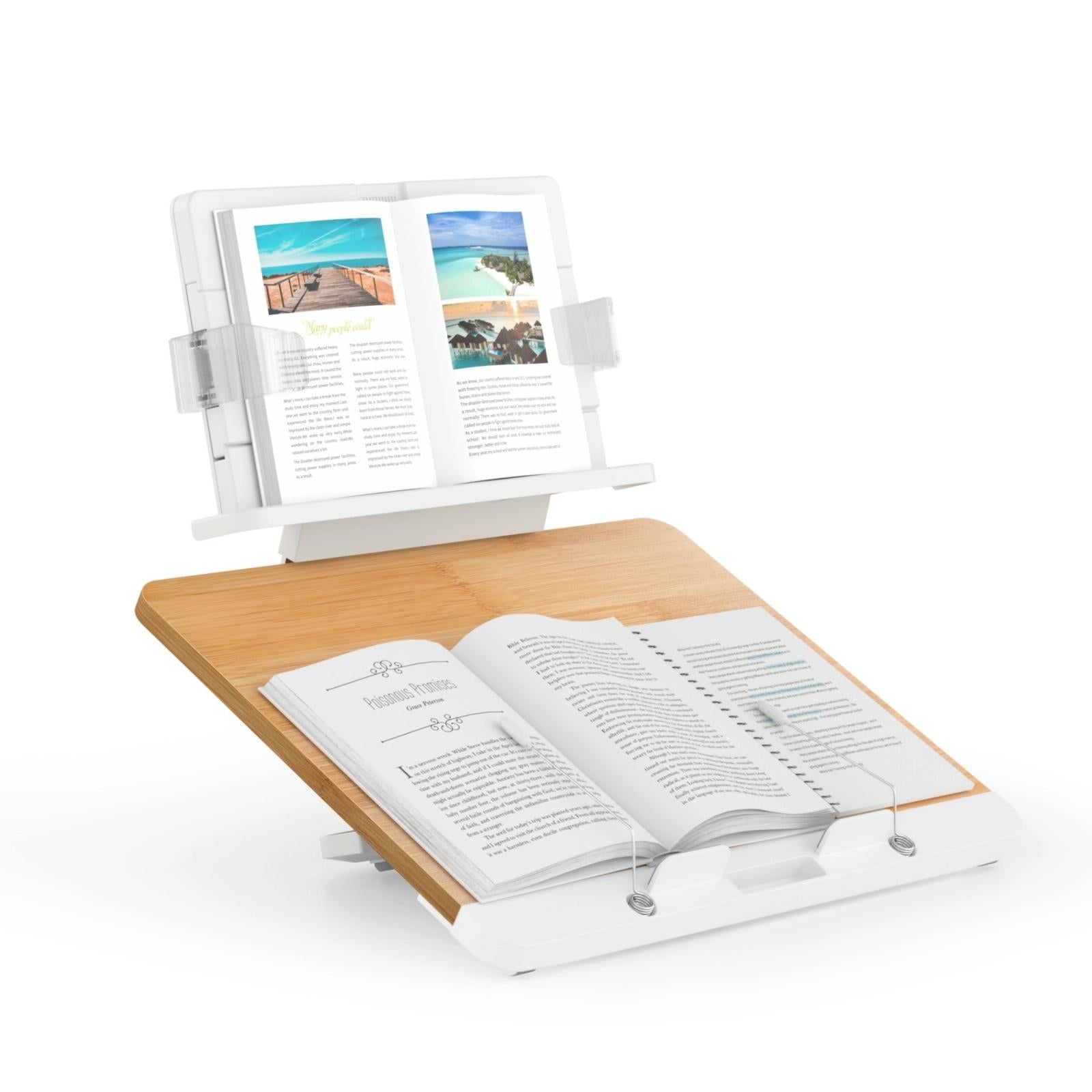 Adjustable Desktop Book Stand with Multi-angle Clip - Foldable Tablet Holder 4