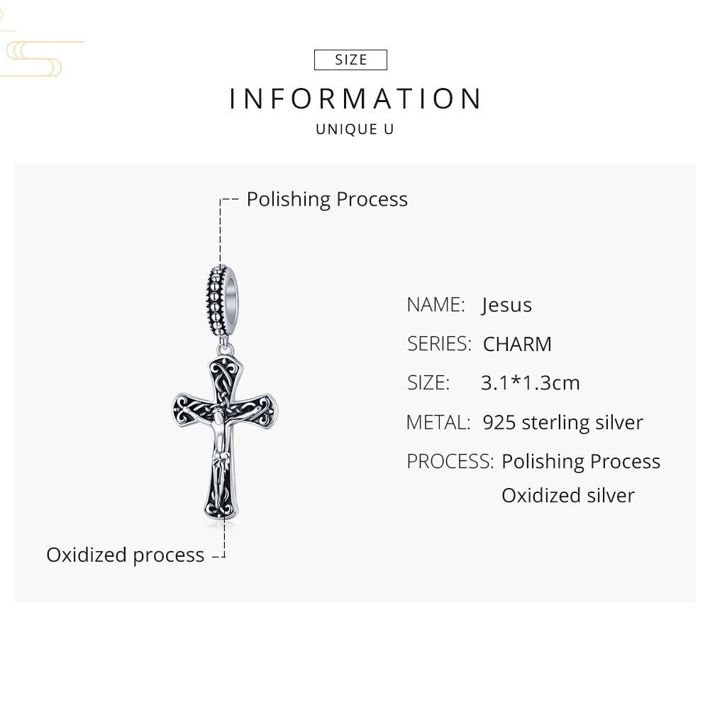925 Sterling Silver Cross Pendant For Diy Bracelets 6