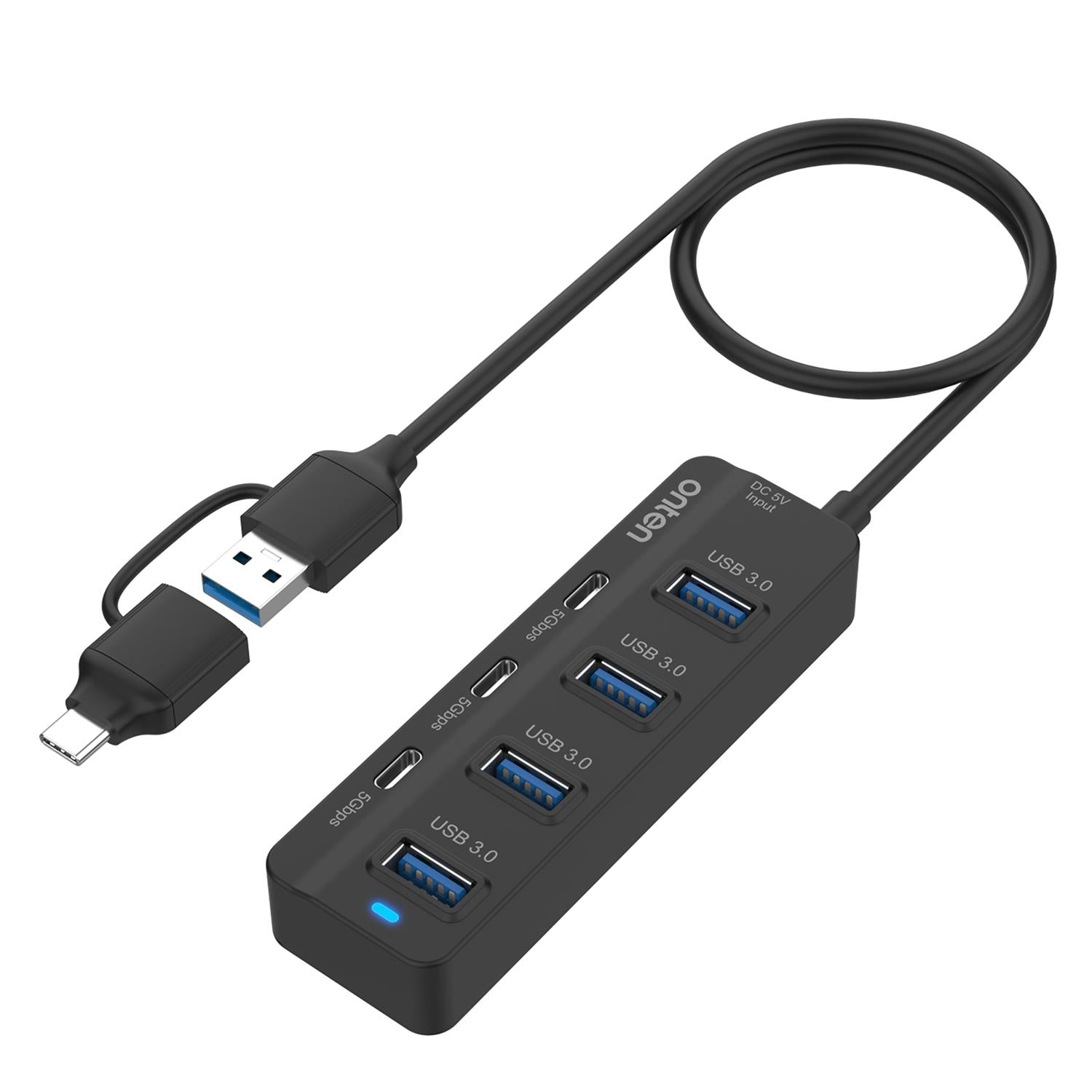 7-Port Usb3.0 + Type-C Docking Station With Otg