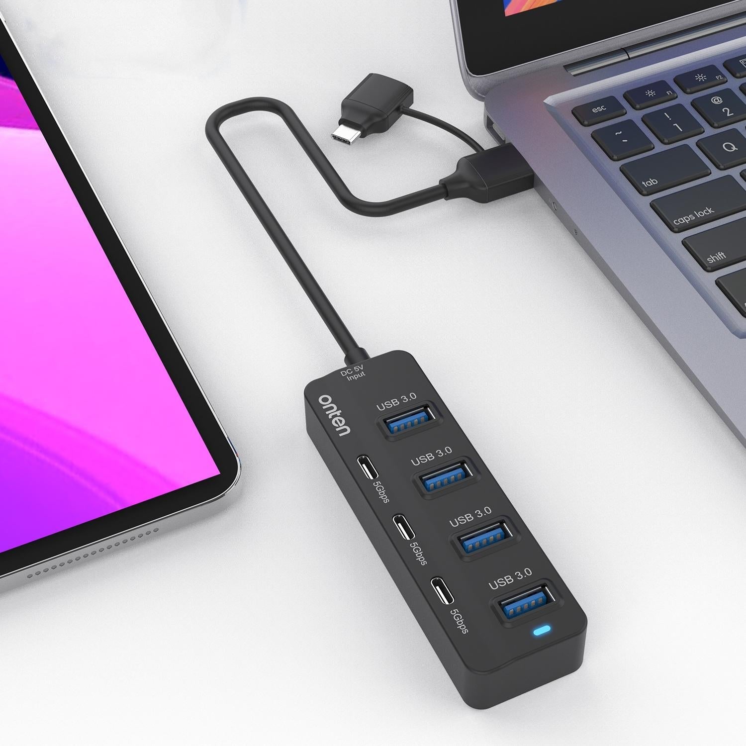 7-Port Usb3.0 + Type-C Docking Station With Otg 5