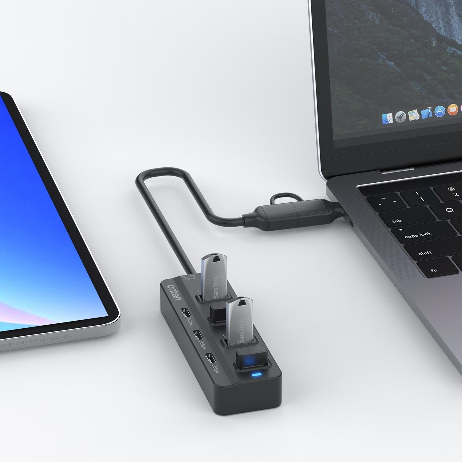7-Port Usb3.0 + Type-C Docking Station With Otg 6