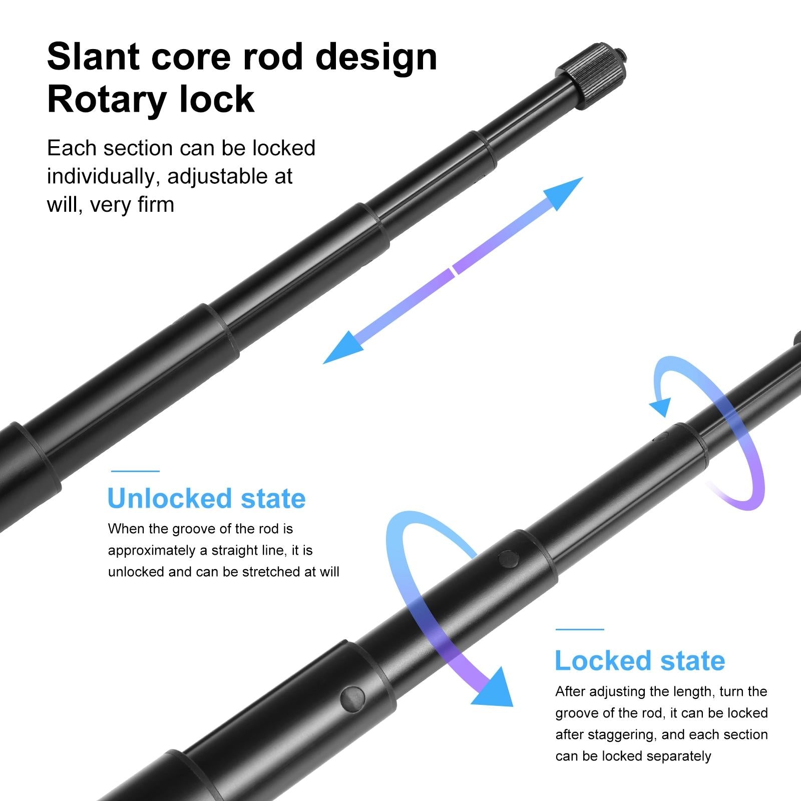 110cm Metal Selfie Stick Monopod for Insta360 one Rs X2 X3 X4 4