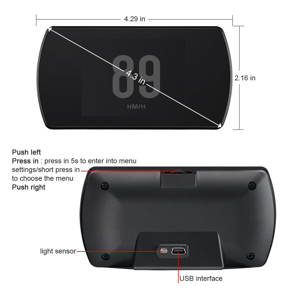 Car Hud Display Gps Speed Voltage Altitude 3