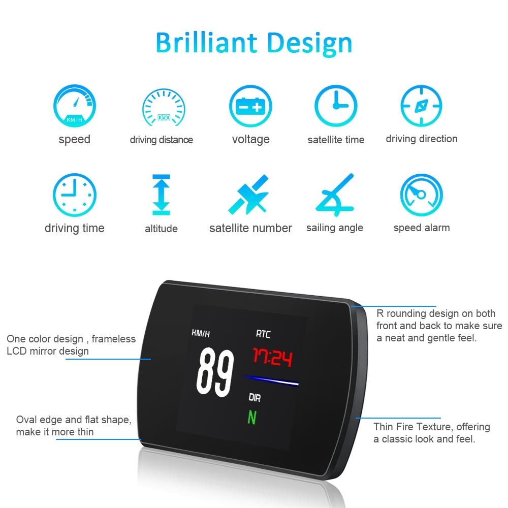 Car Hud Display Gps Speed Voltage Altitude 6