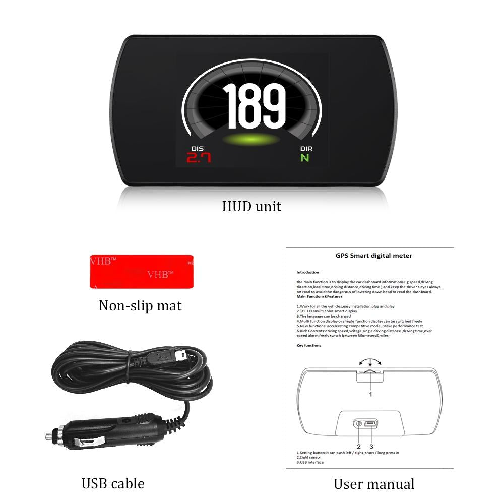 Car Hud Display Gps Speed Voltage Altitude 8