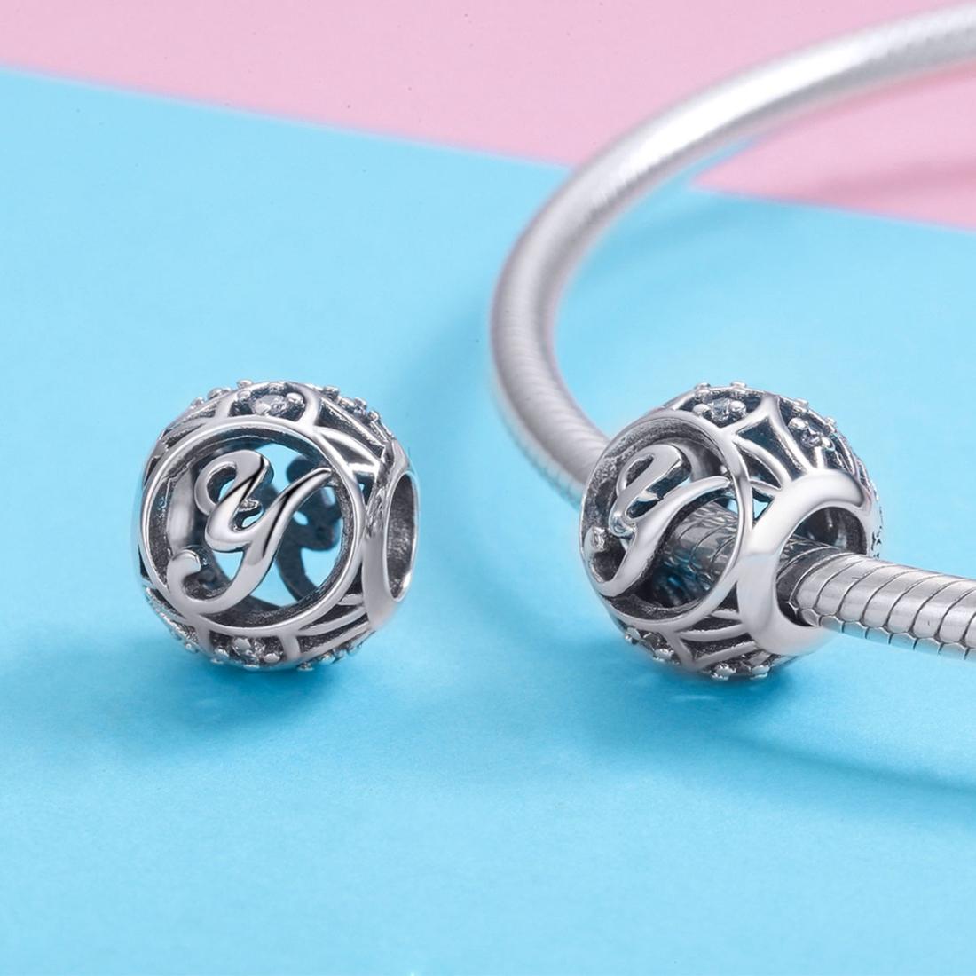 925 Sterling Silver Personalized Letter Beads For Diy Bracelets & Necklaces Style - Y 5