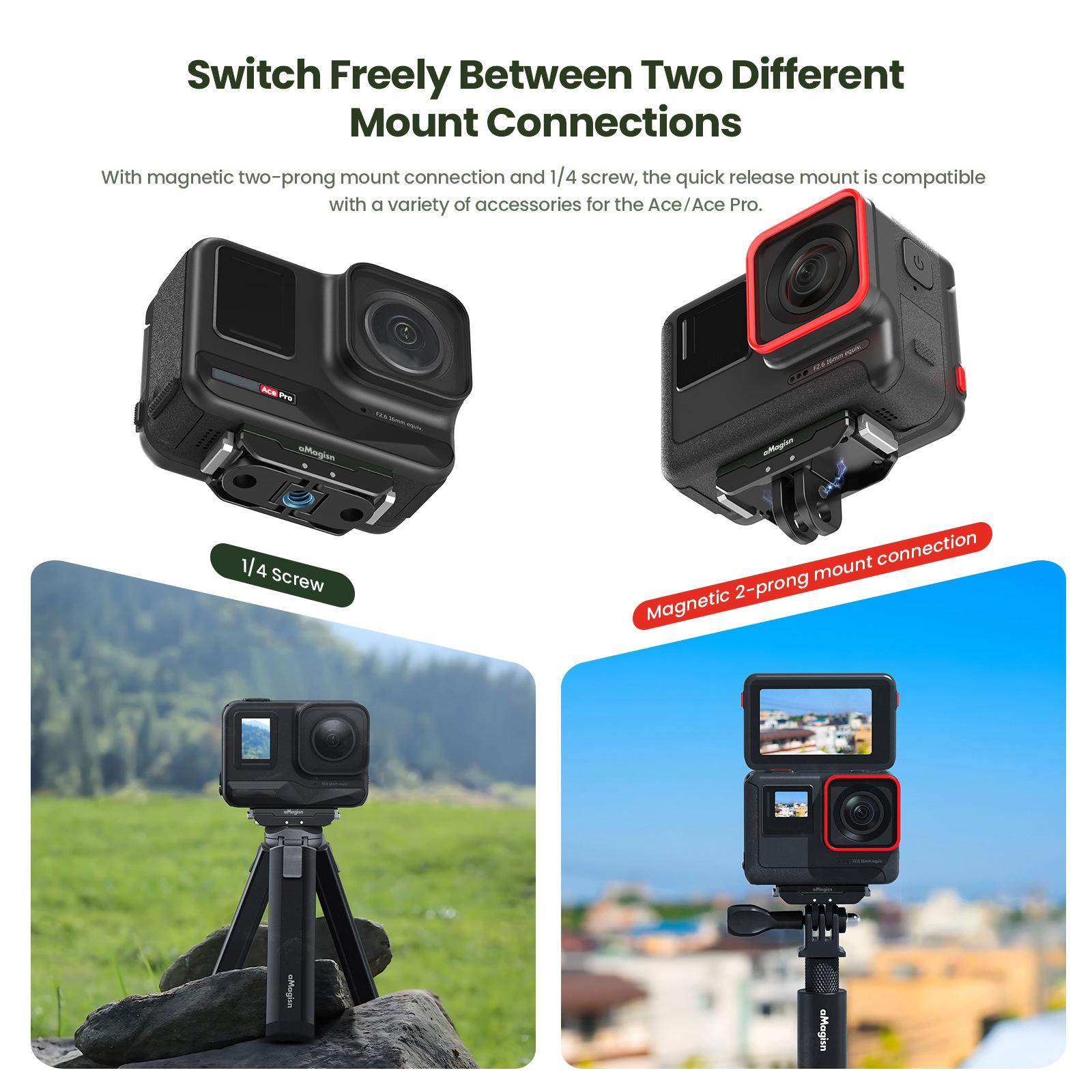 Amagisn Magnetic Quick Release for Insta360 Ace Pro Sports Camera 12