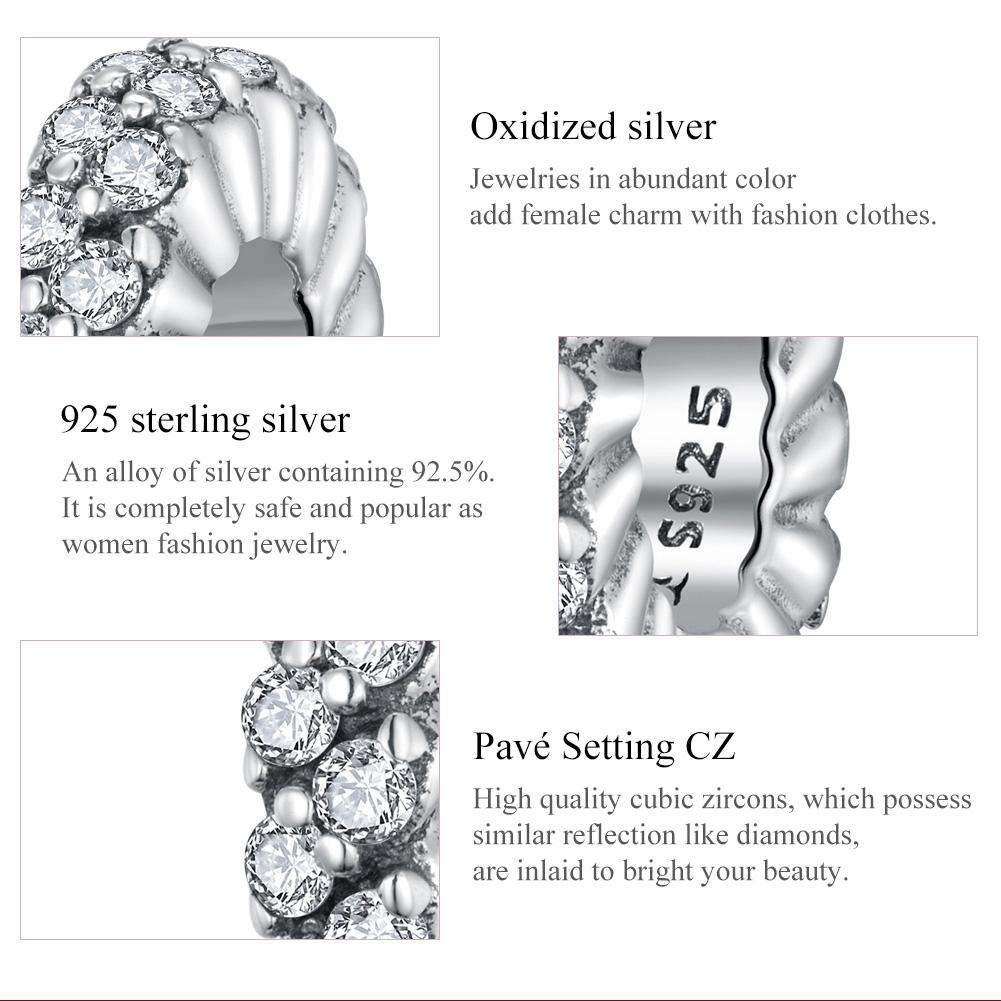 925 Sterling Silver Sparkling Winter Zircon Beads For Diy Bracelets & Necklaces 6