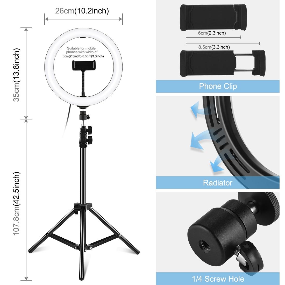 10.2 Led Ring Light with 1.1m Tripod for Vlogging and Live Streaming 3