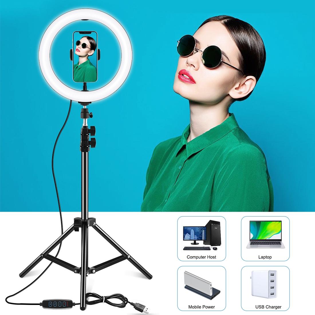 10.2 Led Ring Light with 1.1m Tripod for Vlogging and Live Streaming 7