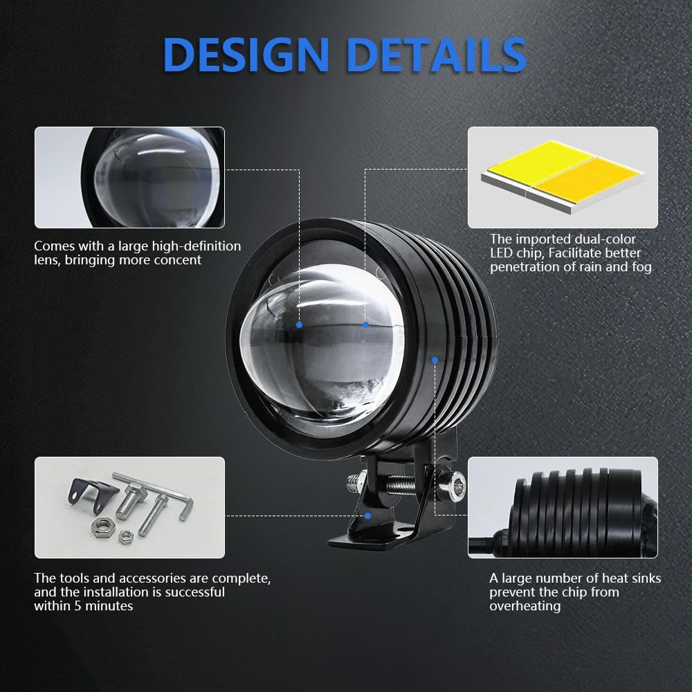 3 Inch Mini Fisheye Yellow And White Two - Colour Spotlight 7