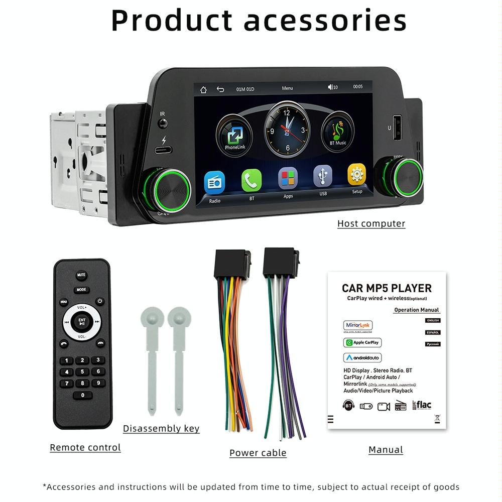 5 Inch Bluetooth Mp5 Inch Car Radio - Hands-Free 7