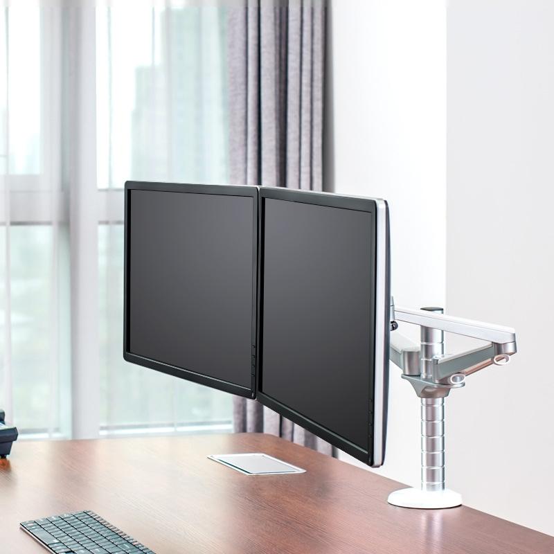 Double Arm Aluminum Desktop Monitor Mount Stand - Compact 3