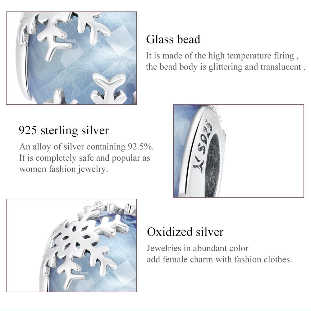 925 Sterling Silver Sparkling Snowflake Beads For Diy Bracelets & Necklaces 6