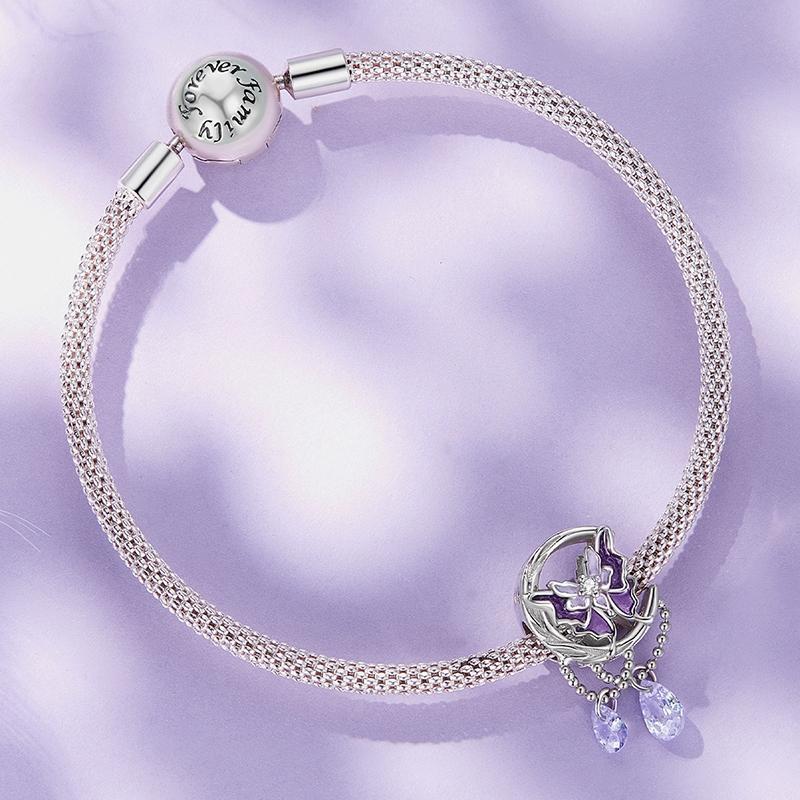 925 Sterling Silver Moon Butterfly Pendant Necklace 5