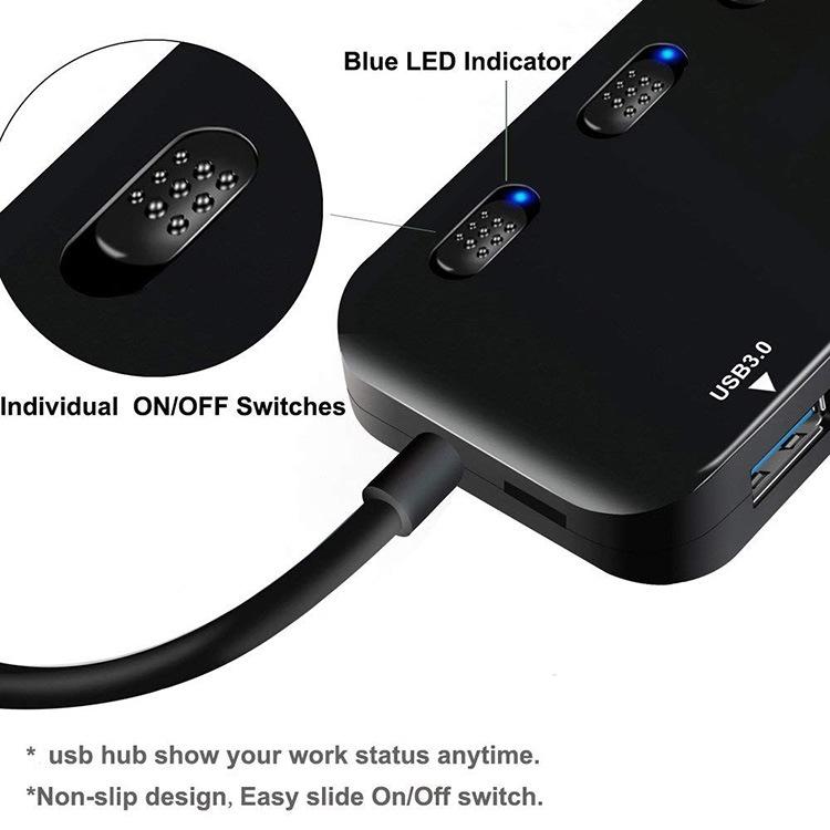 4-Port Usb 3.0 Hub With Switch 5