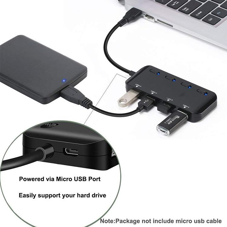 4-Port Usb 3.0 Hub With Switch 8