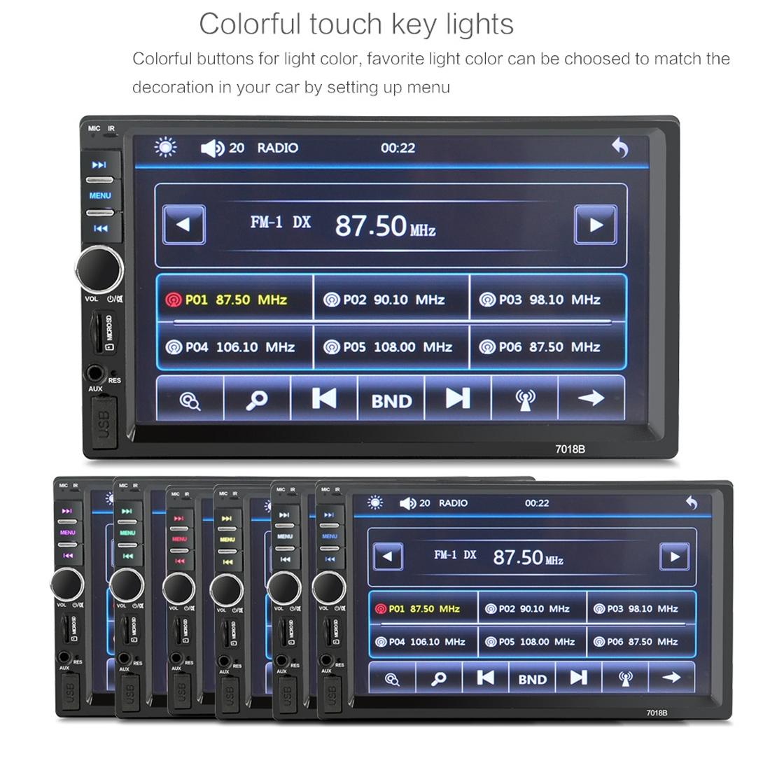 7 Inch Hd Touch Car Radio W / Bluetooth Remote Rearview Camera 6800 Module Fm / Tf / Usb 4