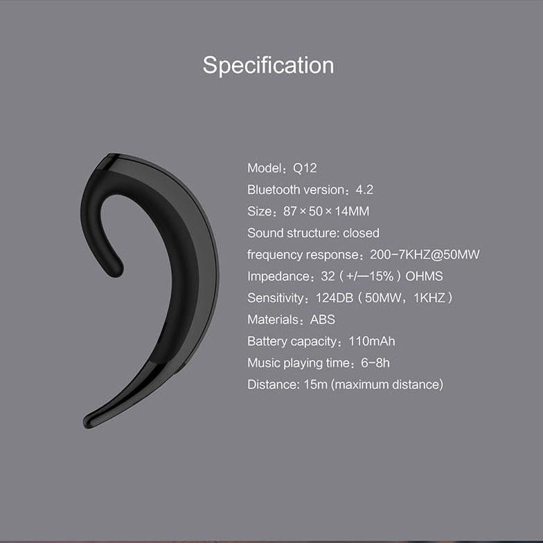 Wireless Bluetooth Earphone - Business Style Ear-hanging 5