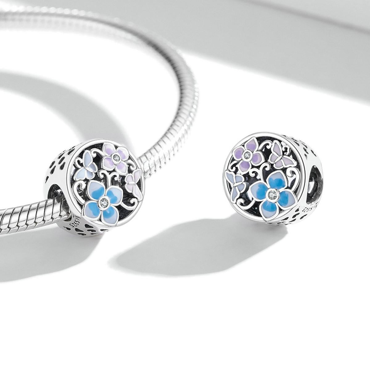 925 Sterling Silver Flower Butterfly Beads For Diy Bracelets & Necklaces 6