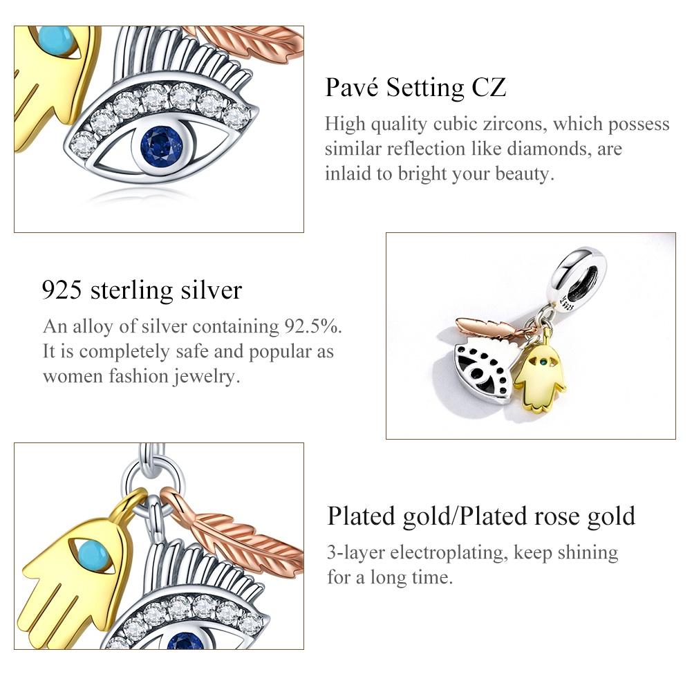 925 Sterling Silver Feather Pendant For Diy Bracelets & Necklaces 6