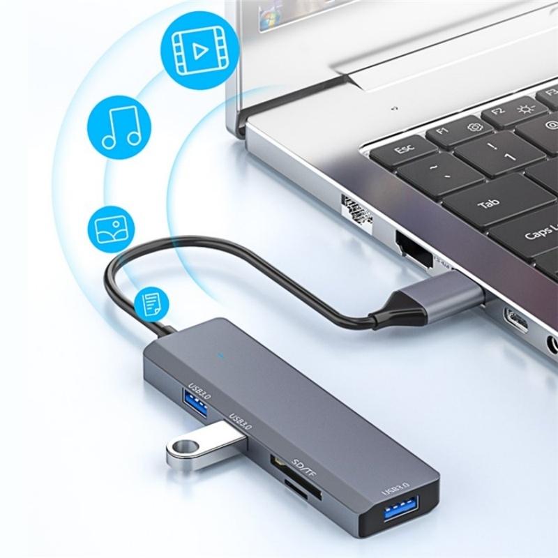 3 Usb 3.0 + 2 Card Reader Slots Multi-Port Hub 6