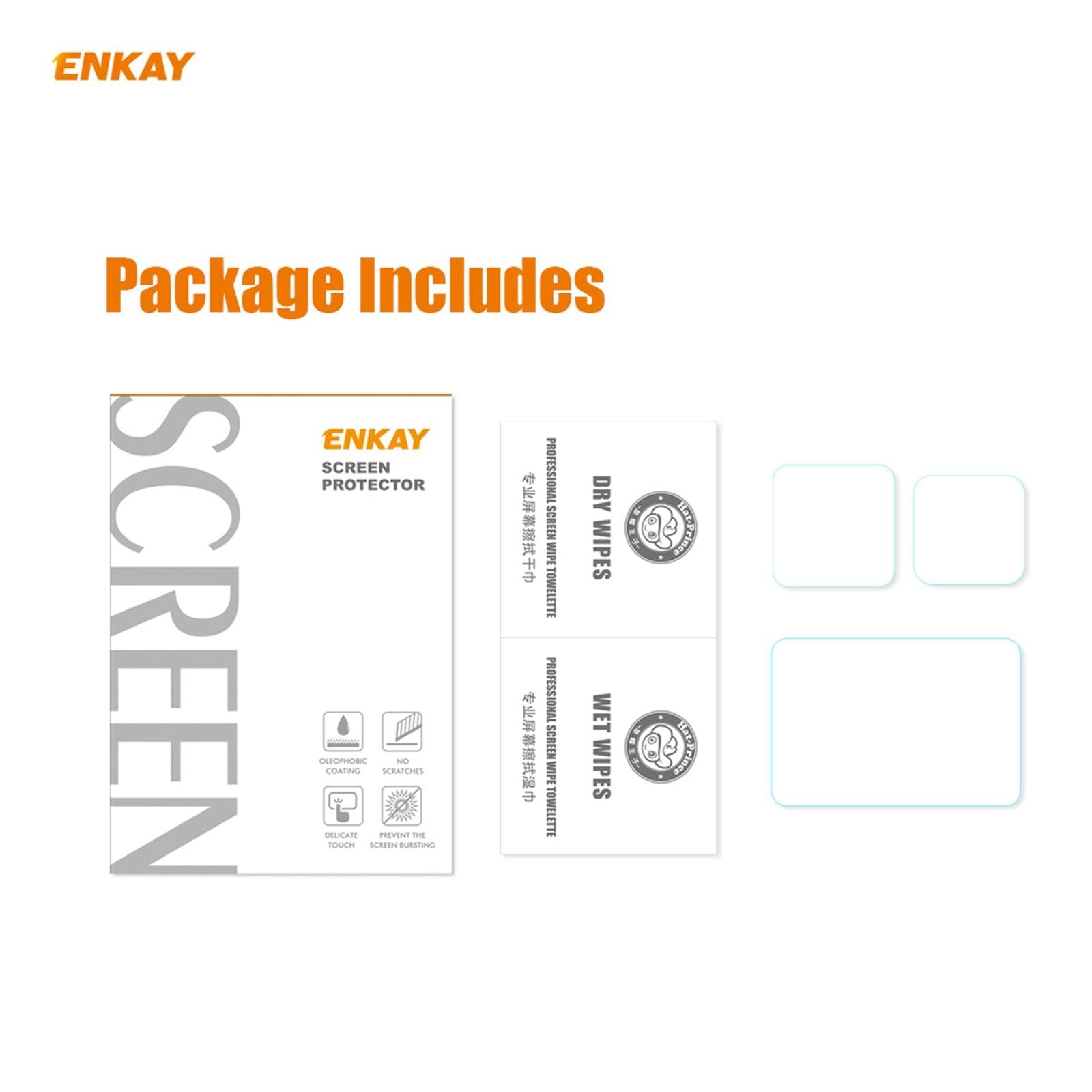 Enkay Hat Prince 3-in-1 Tempered Glass Film for Gopro Hero9 Camera Lens and Screen - 0.2mm 9h 2.15d 7
