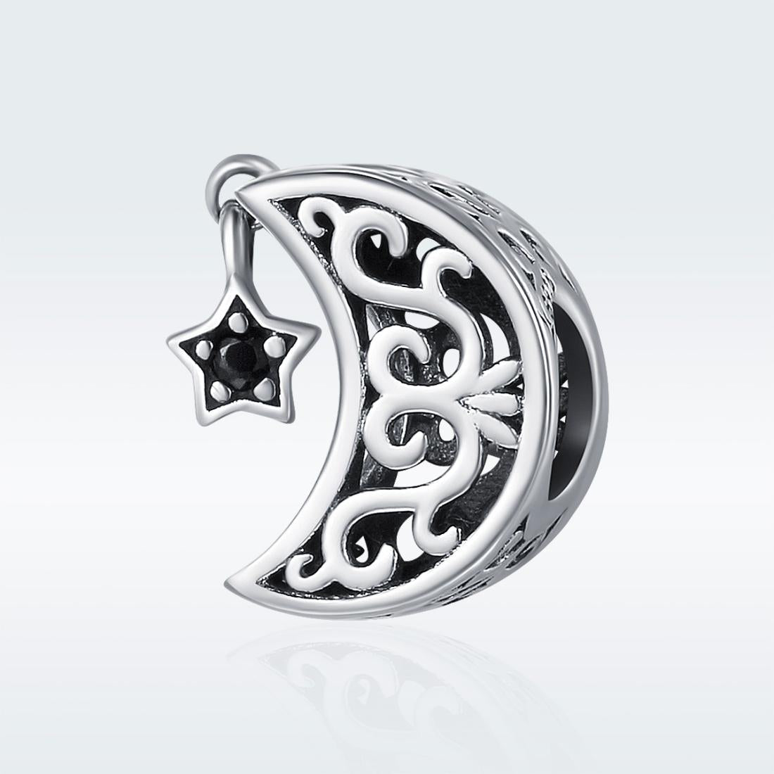925 Sterling Silver Diy Star & Moon Bead 3
