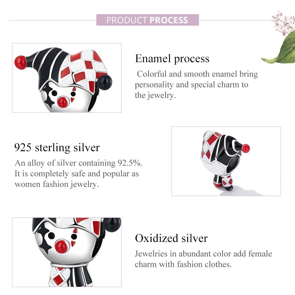 925 Sterling Silver Poker Clown Beads For Diy Bracelets & Necklaces 5