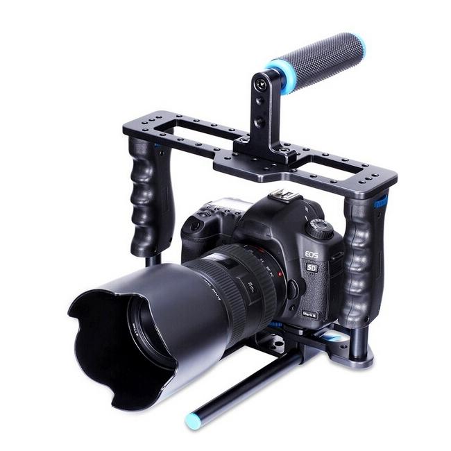 Camera Stabilizer With Protective Cage Handle And Top Set 6